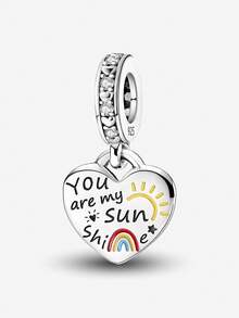 1pc Fashionable Sun Carved Pendant Accessory, Suitable For Women's Bracelet, Bangle DIY Jewelry Making And Daily Outfit Matching, An Ideal Decorative Accessory For Girls - Sunshine Lettering - View 2