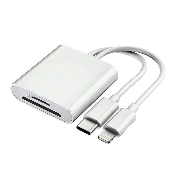 1pc Sd Card Reader For I Phone IPad Camera,Dual Card Slot Memory Card Reader Supports SD And TF Card Trail Camera Viewer Sd Card Adapter Portable Micro Sd Card Reader