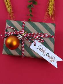 100张/套圣诞快乐牛皮纸礼品标签，适用于节日工艺品和礼品包装用品礼品包装