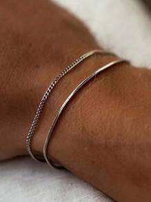 1pc Celestial Twined Black Diamond Bracelet For Men, Titanium Steel, Smudge-Proof, Modern Design, Stylish Accessory