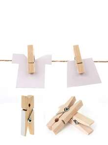 20件/30件40件彩色木夹DIY装饰照片夹木制照片夹衣服夹小号彩色木制装饰封口夹，衣夹