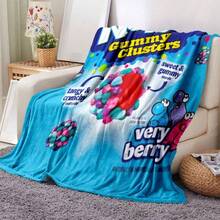 GEL HUT MUN 柔软舒适的卡通糖果法兰绒毯 - 送给家人和朋友的完美礼物，适合小憩、沙发、露营和旅行 - 四季皆宜，低过敏性，可作披毯、秋季毯、抓绒毯、休闲毯、蓬松毯、床上用品、沙发披毯、柔软毯、装饰品、房间装饰、个性化毯子、圣诞节、情人节、感恩节礼物，送给丈夫、男友 - 彩色 - 查看 13