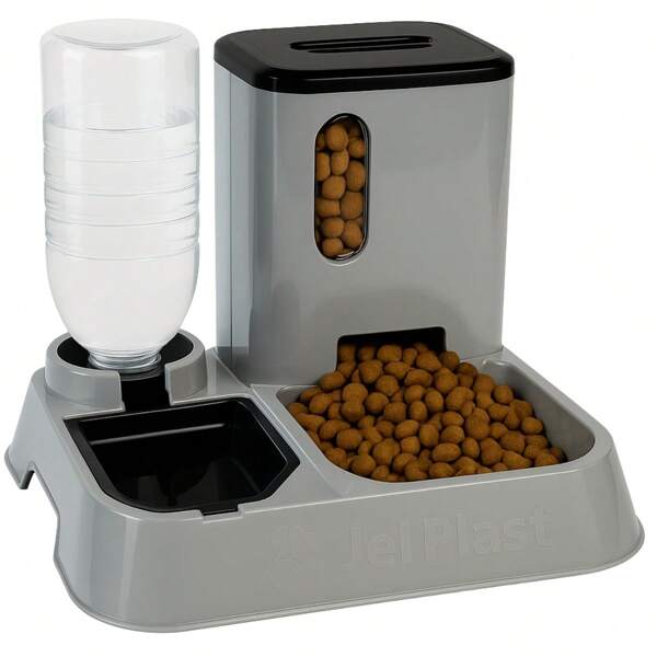 Comedouro E Bebedouro Automático Pet Alimentador Duplo Para Cães E Gatos Animais de Estimação Cachorro Dispensador De Ração Água Dispenser Dupla Função Inteligente Resistente Prático Cão