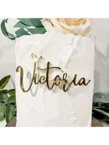 1 قطعة لوحة اسم كعكة عيد الميلاد من المرآة الذهبية أو الوردية الذهبية أو الفضية من الأكريليك، لوحة اسم المقعد، مناسبة للأعراس وأعياد الميلاد والحفلات، متعددة الوظائف، زخرفية، قابلة لإعادة الاستخدام، فاخرة، أنيقة، عالية الجودة، ملونة، حديثة، مخصصة، شخصية، فريدة، لتجديد المنزل، علامات كعكة مخصصة