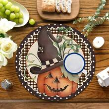 2pcs/4pcs/6pcs Pumpkin Face Pattern Silicone Coasters, Home Decor, Suitable For Halloween, Can Be Used As Halloween Gift, Halloween Decoration, Applicable To Dining Table, Coffee Bar, All Season Decoration, Washable Placemats, Room Decor, Coasters, Drink Mats, Drain Mats, Kitchen Dining Table Mats, Indoor/Outdoor Party Decoration, Home Decor, Ideal Gift