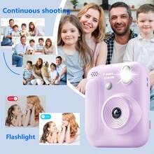 Kids Camera Instant Cameras That Print Photos,3-12 Year Old Girl Birthday 1080P HD Kids Digital Camera For Girls, Gifts Toy Camera For Kids With Print Photo Paper, Ideal Kids Toys Gifts For Boys & Girls 6-14 Age With 4 Rolls Print Paper,For 3 4 5 6 7 8 Year Old Girls Boy