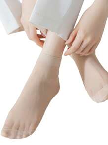 5/10/20/30 Pares de Meias Soquete de Cor Sólida, Uso Casual para o Dia a Dia e em Casa