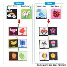 1 Stück Baby Spielzeug, Schwarz-Weiß Kontrast Stoffbuch, visuelle sensorische Anregung, Frühförderung Spielzeug für Babys