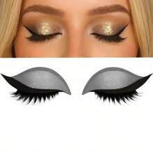 The New Self-Adhesive Shiny Golden Onion Glitter Powder Eyeliner, Eyeshadow And Eyelash Sticker Three-In-One Is Reusable And Suitable For Parties. Halloween, Music Festivals, Christmas, Multiple Colors To Choose From To Create A Thick And Big Eye - 銀色 - 查看 2