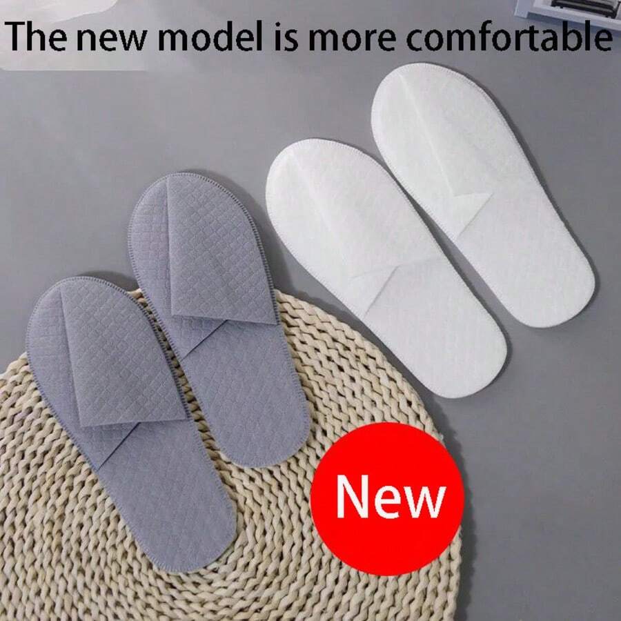 12 زوج من الأحذية المستهلكة غير المنسوجة للكبار مع نعول مضادة للانزلاق بنقشة الموجات المائية لتقليل عمل التنظيف ومنع العدوى البكتيرية للقدم، يمكن استخدامها في حفلات الزفاف والتخرج لاستقبال الضيوف في الفنادق والنزل والنوادي والمنتجعات السياحية وصالونات التجميل