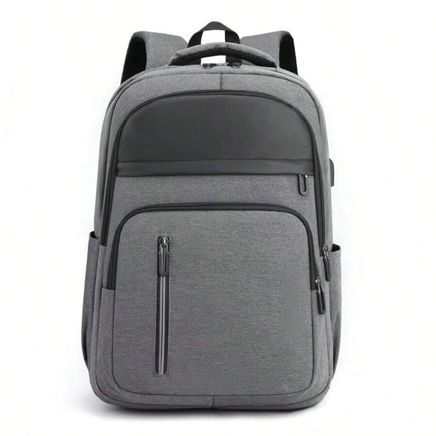 Backpack For Men, Large Capacity Business 13in Laptop Backpack Casual Nylon Rucksack For Traveling Work (Grey) - Gray - View 1