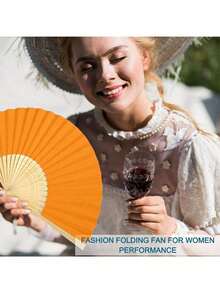 Bộ 1/3/15/30 chiếc quạt xếp màu trắng thanh lịch, kèm thiệp cảm ơn và túi quà, quạt cầm tay bằng tre dành cho cô dâu, thích hợp làm quà tặng cho phù dâu và trang trí đám cưới, hoàn hảo cho các bữa tiệc, sự kiện và phụ kiện mùa hè. - Nhiều màu - Xem 6