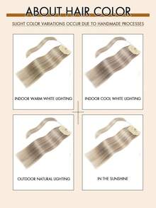 12-22英寸真人发直发马尾接发,环绕式直发马尾,女士万圣节、圣诞节发饰,即刻佩戴,蓬松丰盈,持久耐用,可重新造型,自然舒适。 - S18A/613A - 查看 8