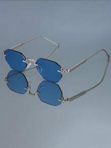 Kính thời trang nam nữ hình thoi không gọng kim loại cổ điển hiện đại, phong cách retro, độc đáo, tiệc tùng, đường phố, sàn diễn catwalk, punk, hoang dã - Nhiều màu - Xem 7