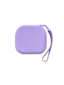 1pc Minimalist Mini Portable Creative Silicone Waterproof Storage Bag, Coin Pouch, Portable Silicone Rectangular Storage Bag, Earphone Cable Data Cable Square Zipper Bag - Multicolor - View 3
