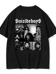 Fashion Pure Cotton Suicideboy Era Tour Graphic T Shirt Men Mens Clothing T Shirt Homme Mens T Shirt New In Top  Tees Tee Camisetas - Black 32 - View 1