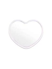 12 Stücke herzförmige Mini-Spiegel, polierte Oberfläche, Kunststoffrahmen, Tischaufstellung, unparfümiert, Blumenmotiv, tragbar, ohne Strom, tragbare Spiegel | stilvolle Tischplatte | dauerhafte Spiegel, süßer kompakter Spiegel, perfekt für Geburtstage, Hochzeiten, Halloween Party Dekorationen, Hochzeitsgeschenke, Party Geschenke