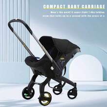 Cochecito De Bebé: Marco De Aluminio, Parasol, Asiento Reclinable Y Diseño Plegable Horizontal, Portátil Para Compras, Uso En Viajes Al Aire Libre. - 黑色 - 查看 1