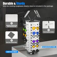 CNCEST 1 Piece Sunglasses Stand Rotating Glasses Stand For 44 Glasses 360° Rotating Ideal For Opticians/Shops/Homes - Black - View 11