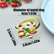 1 قطعة/6 قطع/12 قطعة من حلقات المناديل ذات العناصر الكريسماسية، حلقات معدنية ذهبية دائرية، حاملات مناديل بلون واحد صلب، حلقات معدنية مصقولة من السبائك، بتصميم منقوش مجوف، ديكور عيد الميلاد، ديكور طاولة الطعام، حفلات الزفاف والأعياد والولائم - متعدد الألوان 1 - مشاهدة 4