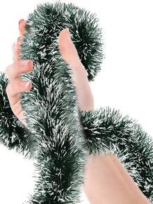 2 Stücke 2m/200cm/78,74 Zoll (6,56 Fuß) Weihnachtskranz, bunt lackierter dunkelgrüner Metallkranz, geeignet für Weihnachtsbaum und Innen-/Außendekoration, perfekte Wahl für vintage Metallkranz für Feiertage, auch geeignet für Hochzeits- und Partydekorationen sowie Weihnachtsbaum-Dekoration. - Verschiedenfarbig - Übersicht 3