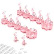 2 Set Nail Holder Painting Nails ,Nail Tips Training ,Acrylic Nail Stand Press On ,Nails Display With 96 Pcs Reusable Adhesive Putty(Laser Pink) - Laser Pink - View 3