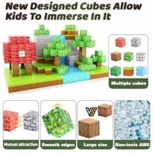 Bloques de construcción magnéticos, un regalo sensorial que presenta bloques cúbicos magnéticos, un juguete de construcción magnético, un regalo STEM mejorado dirigido a ayudar a los niños a desarrollar habilidades cognitivas - el regalo sensorial perfecto para niños y niñas, con imanes y cubos, diversión sin fin, colores aleatorios