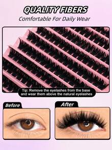 160 chiếc 100D Clusters Lash dày mịn Clusters Lông mi C Curl cá nhân DIY tại nhà Lông mi nối mềm mại và tự nhiên Mi chùm, Cụm lông mi, Lông mi riêng lẻ, Lông mi, Lông mi giả - C - Xem 4