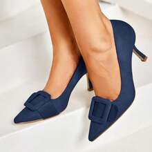 Women's Pointed-Toe Stilettos, Elegant High Heels, Shoes For Weddings And Formal Occasions, Women's Dress Shoes Dark Blue High Heels - Xanh đậm - Xem 2