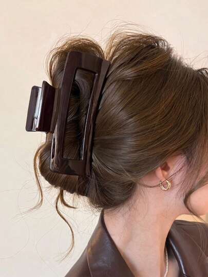1 pieza Pinza de pelo cuadrada grande de moda con flor, accesorio para el cabello, creador de moños