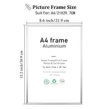 2/3pcs 12x16in/30x40cm Silver Aluminum Alloy Photo Frame, A3/A4 Modern Home Decor Art Frame, Minimalist Stylish Gold Aluminum Alloy Decorative Picture Frame - Silver - View 10
