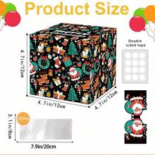 Black Background Christmas Pull Coin Box, Santa Claus Pull Tab Surprise, Holiday Pattern Surprise Gift, Highlighting Black Background With Christmas Elements