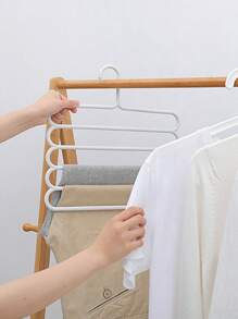 5/3/1 pezzo Portapantaloni a 5 ripiani salvaspazio, organizer multifunzionale per armadio, appendiabiti in plastica per pantaloni, organizer per armadio per pantaloni, jeans, gonne, sciarpe, camera da letto e asciugatura sul balcone, accessorio per la decorazione della casa, adatto per pantaloni, gonne, sciarpe, conservazione domestica, decorazione della casa, regalo per la Festa del Papà