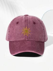 1 peça boné de beisebol ajustável bordado com lavagem solar, chapéu de golfe respirável para homens e mulheres, boné de proteção solar com aba curva da moda para casais unissex Y2K - bordado - Ver 14