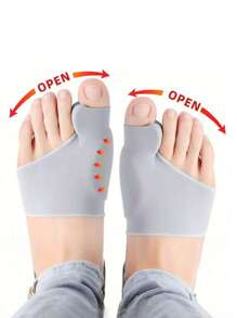 2pcs Gel Pads: Nighttime & Home Foot Care Tool - Unisex - Hand Wash Only - Suitable For Runners - Easy To Wear - Made Of Lycra (Spandex) Material - Grey - View 2