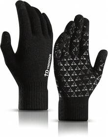 TRENDOUX Winter Gloves, Knit Touch Screen Glove Men Women Texting Smartphone Driving - Anti-Slip - Elastic Cuff - Thermal Soft Upgraded Lining - Hands Warm In Cold Weather - Black - M At  Men's Clothing Store - 淺灰色 - 查看 8