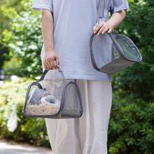 Panoramic Wide-View Pet Transparent Carrier Bag With Handle And Shoulder Strap, Convenient Carry, Mesh Breathable Design, Spacious Interior For Easy Travel