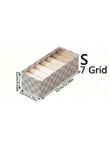 1 Drawer Style Fabric Underwear Storage Box, Underwear Socks Bra Three In One Home Wardrobe Partition Storage Box, Checkerboard Non-Woven Fabric Underwear Storage Box, Sock Storage Box, Multi-Functional Underwear Partition Storage Box, Daily Use Storage, Back To School Dormitory Storage