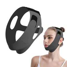 V-Shaped Contour Shaper Band - Adjustable Elastic Ear Hooks Sleep & Daily Comfort - Black - View 1