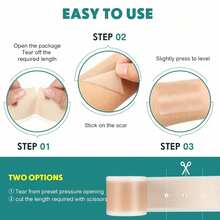 Silicone Scar Sheets, Silicone Scar Tape Strips(1.6"X 60" Roll-1.5M), Professional Away Sheets For Surgical Scars, Keloid, C-Section, Burn Et - trắng - Xem 6