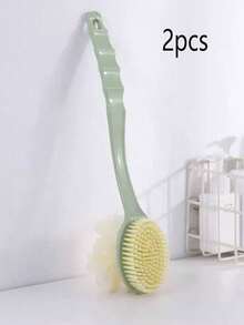 1 件双面长柄软毛丝瓜络去角质沐浴刷，二合一沐浴按摩器 - 彩色 - 查看 15