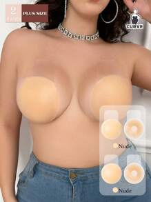1/2 Pares de Adesivos de Silicone Reutilizáveis para Mamilos Plus Size | Fita Adesiva Autoadesiva para Levantar os Seios para Seios Grandes | Adesivos Redondos Invisíveis para Seios para Camisolas/Vestidos Sem Alça, Tampões para Mamilos Anti-Flacidez e Push-Up