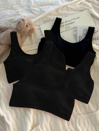 Sujetador tipo camiseta de algodón en forma de U para adolescentes, sujetador sin costuras y sin aros para estudiantes de secundaria, sujetador deportivo transpirable para adolescentes