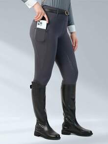 BEROY Women Horse Riding Pants Silicone Full Seat Breeches Equestrian Schooling Horseback Riding Tights Pockets