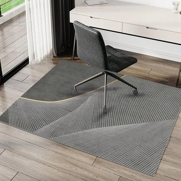 2025 New ModelAnyuainiya Office Chair Mat For Carpet/Hardwood Floors, 120x100CM Anti-Slip Desk Chair Mat, Highly Quality Computer Chair Mat For Rolling Chair, Multi-Purpose Floor Protector For Home Office-BlackGold