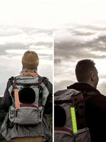 2pcs High Visibility Reflective Keychain, Double-Sided Safety Strips, Orange/Green & Black/White Color, Durable Nylon Webbing, Suitable For Night Walking, Running And Cycling, 7.48 Inches Long, Can Be Hung On Bags