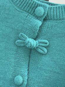 JIANHU كارديجان مزين بفيونكة محبوك للربيع، تصميم قصير مناسب للقامة القصيرة، أنيق ومتعدد الاستخدامات لمظهر أنيق