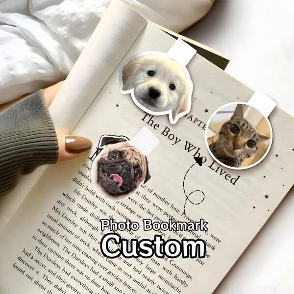 1/5/10pcs Custom Magnetic Photo Bookmarks,Personalized Dog & Cat Pet Bookmark, Magnetic Bookmarker With Pet Photo,Unique Gift For Book Lovers & Women,Back To School Gift,Pet Owners,Pet Memorial Gift,Christmas Thanksgiving Halloween Gift
