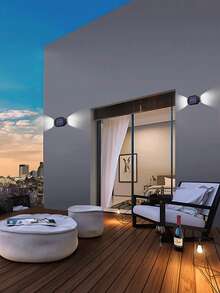 1/2 件 6LED 冷/暖光户外太阳能壁灯，庭院花园装饰照明，适合户外、圣诞节、万圣节、返校礼物 - 升級款-凸鏡壁燈 - 查看 5