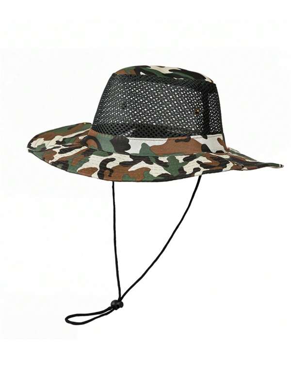 Atmungsaktiver Mesh Fischerhut. Camouflage. Outdoor. Zum Angeln. Sonnenschutz. Sonnenschirm. Sonnenhut